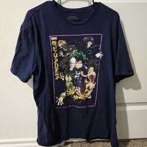 My Hero Academia Anime T Shirt Large Graphic Tee‎ Men's 2XL Blue Funimation